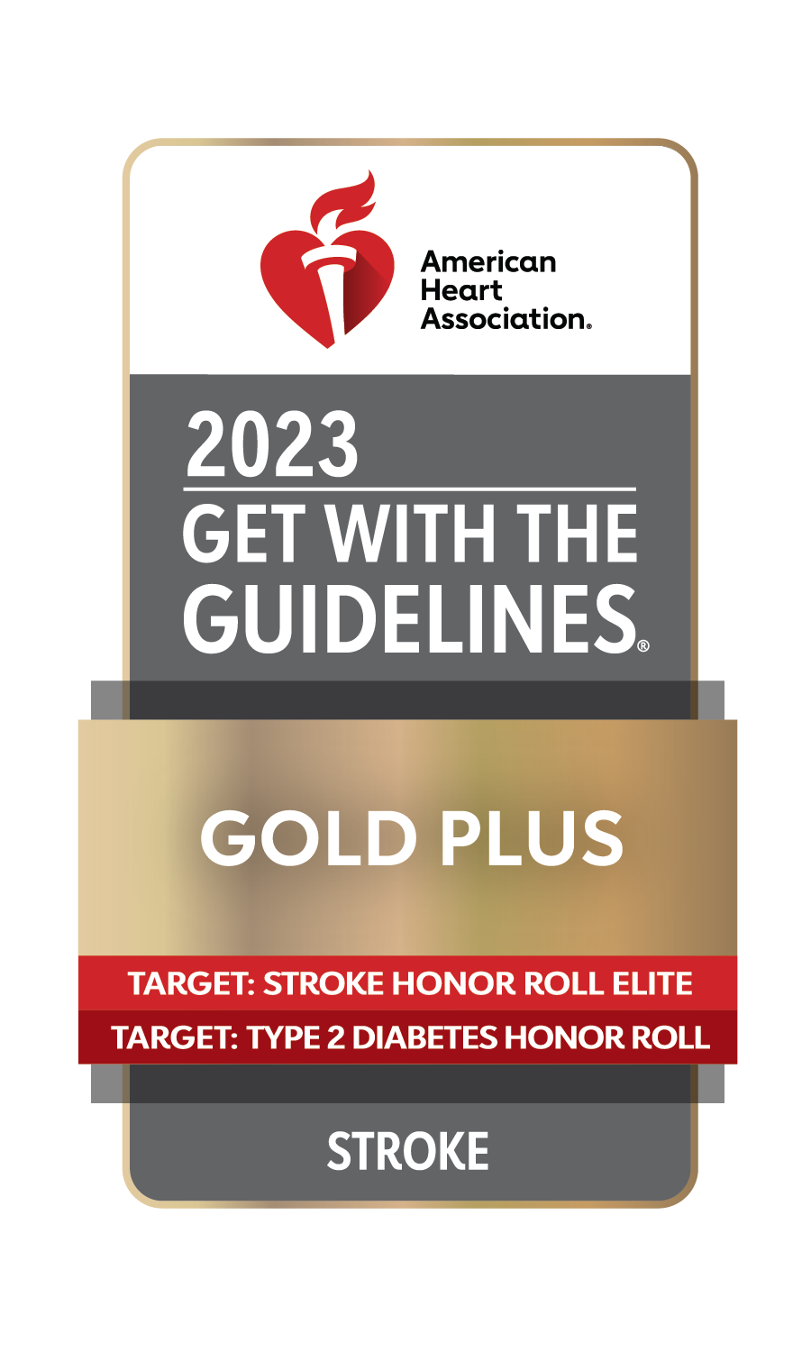 American Heart Association’s 2023 Get With The Guidelines® - Stroke Gold Plus